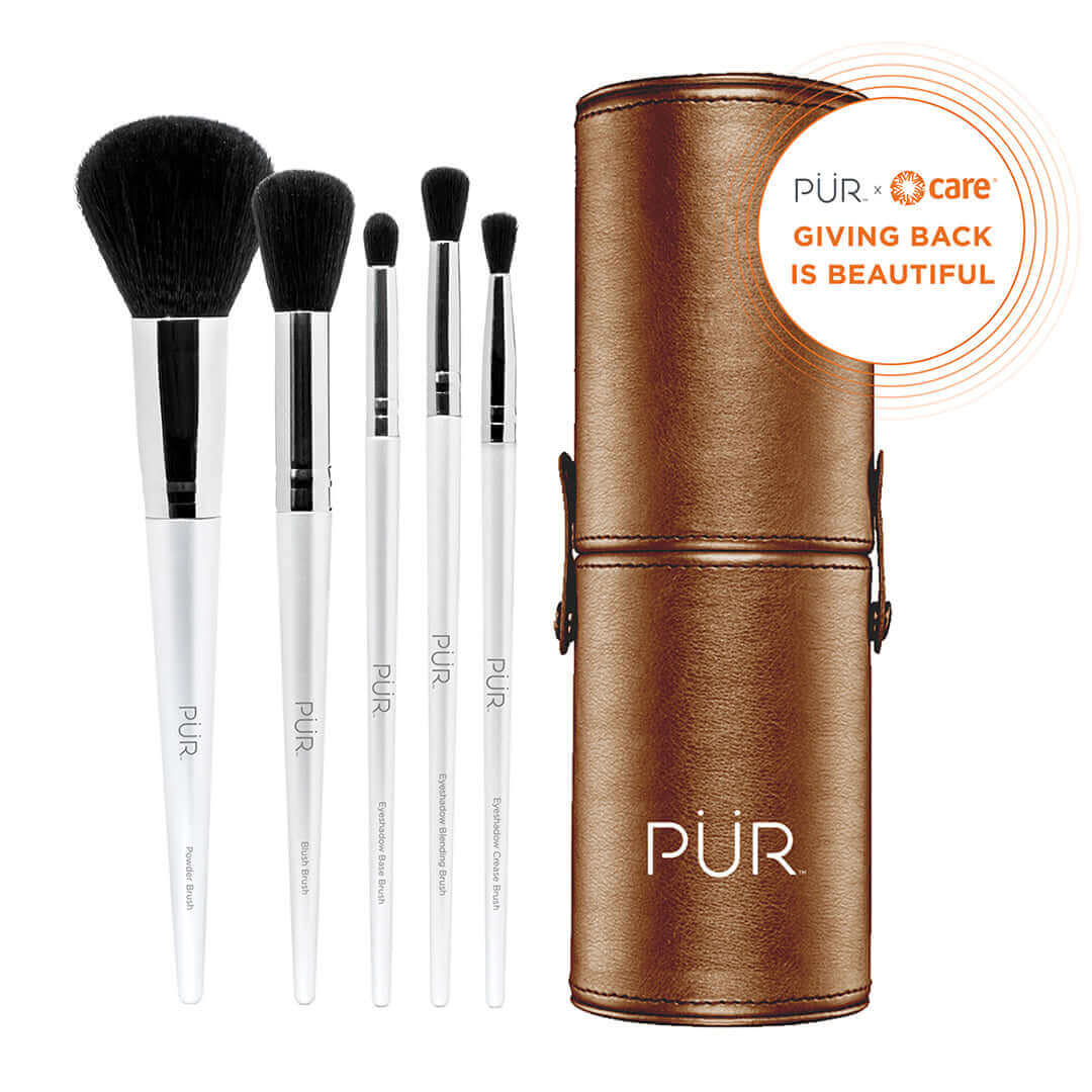 PÜR x CARE 5 - Piece Brush Set with Holder - PÜR Beauty