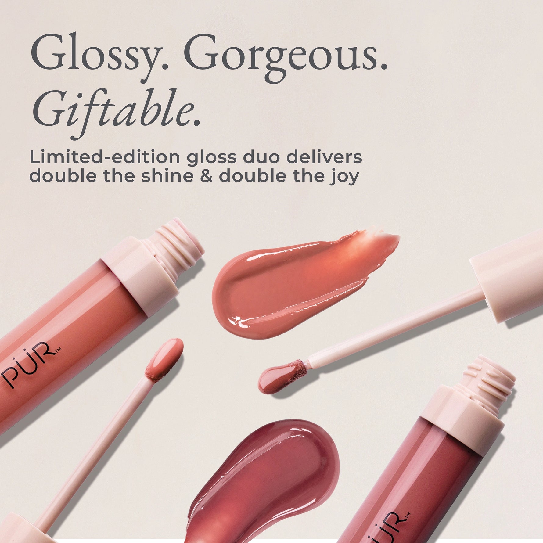 Duo Image against beige background of Sparkling Plum and Hibiscus Spritz 