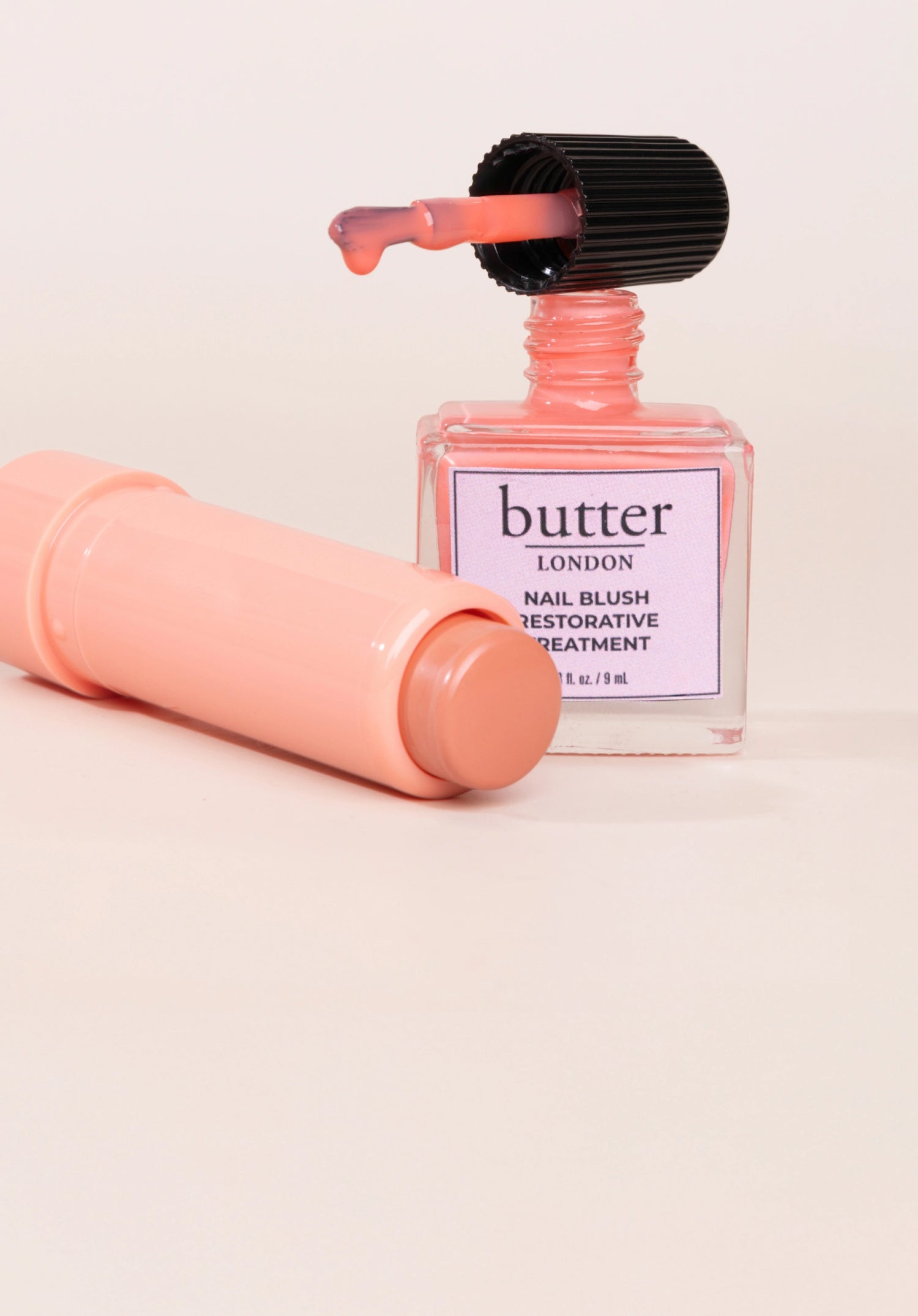 Blush Crush: Nail Blush and Silky Tint against pink background