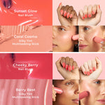 Blush Crush shade swatches and applications - PÜR x butter LONDON