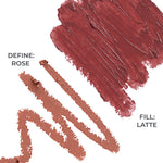 Silky Sculpt in Rose Latte - Swatches of Define: Rose and Fill: Latte 