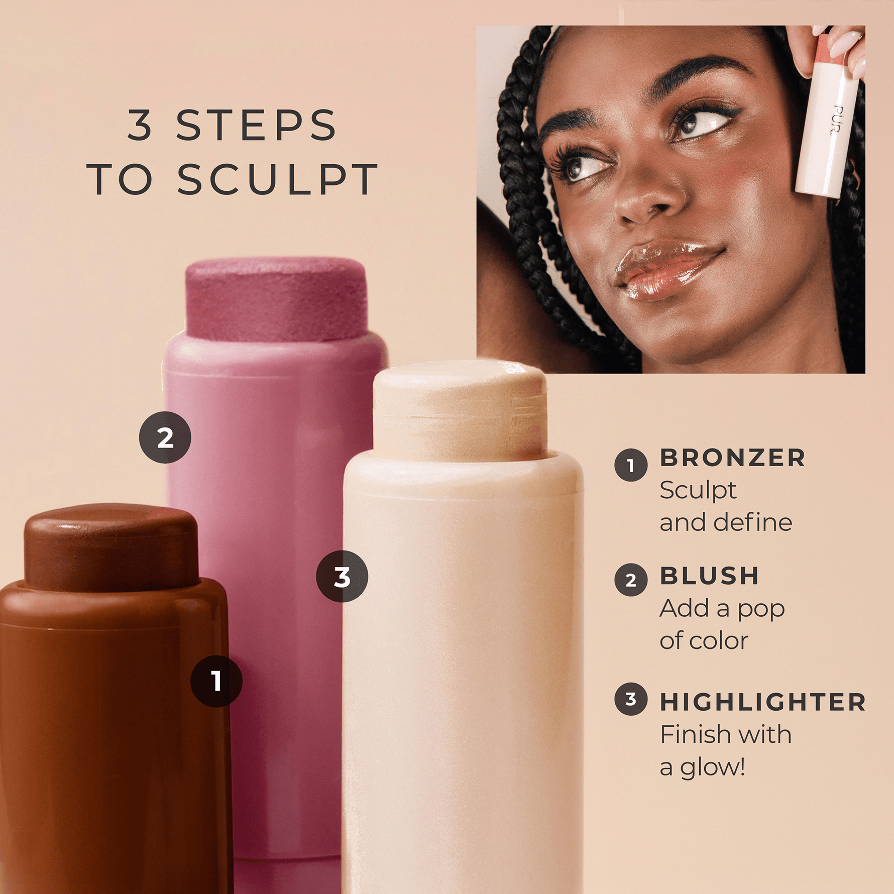 Silky Tint Creamy Multitasking Stick with Peptides - PÜR Beauty