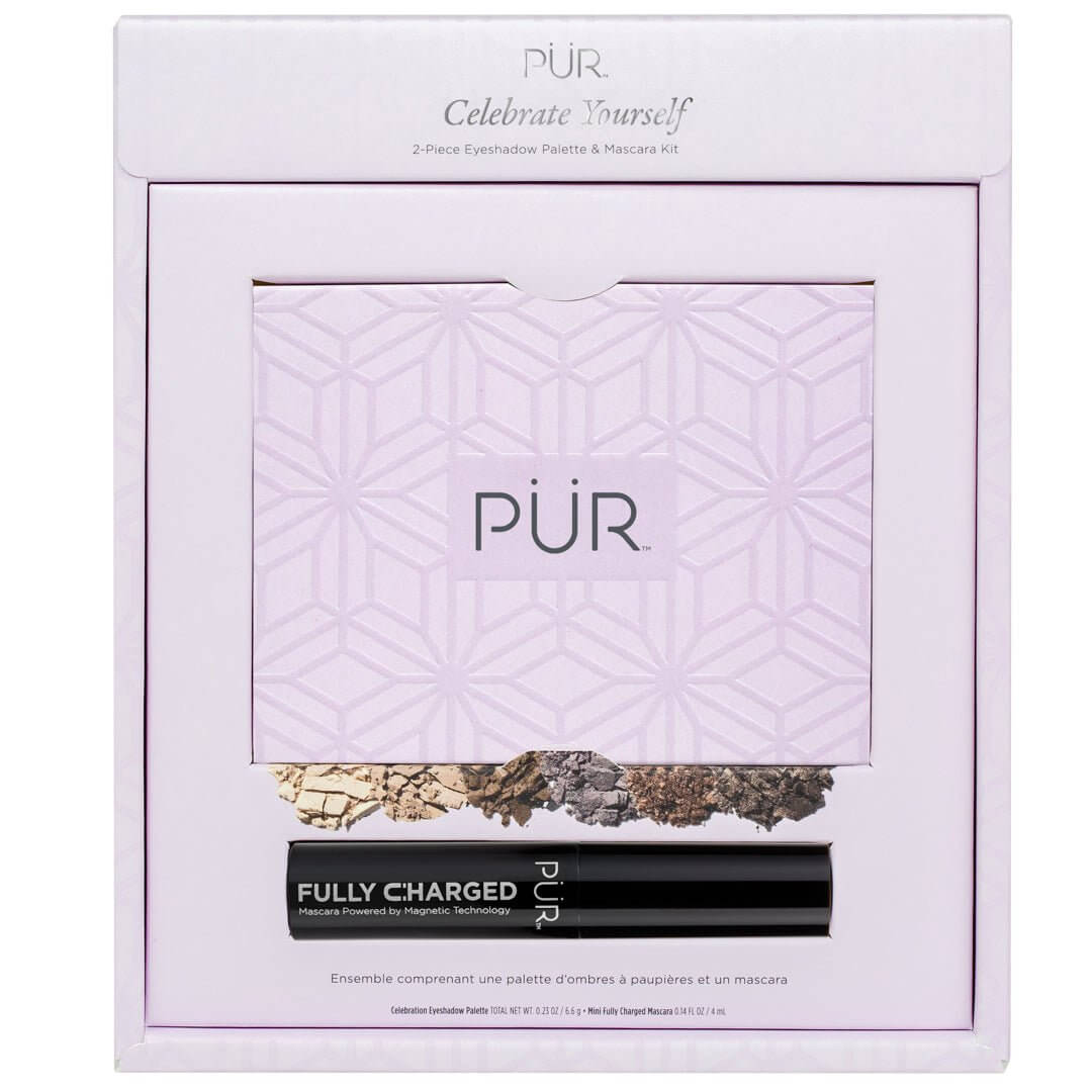 Kit de paleta de sombras de ojos y máscara de pestañas de 2 piezas "Celebrate Yourself"