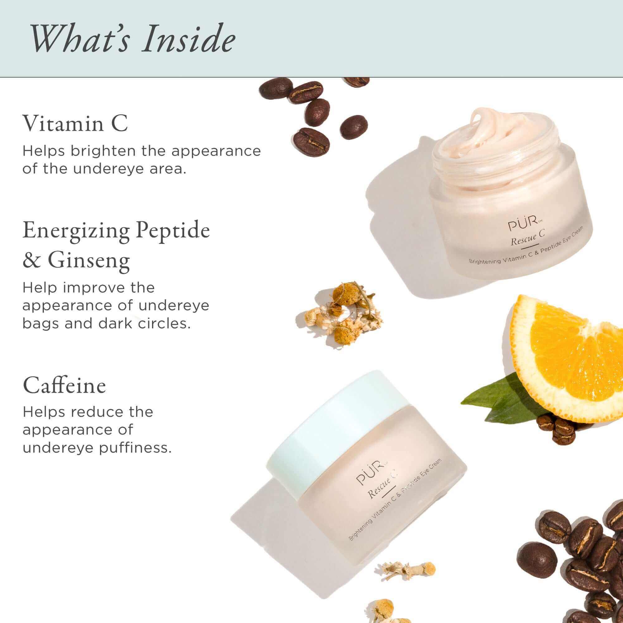 Rescue C Brightening Vitamin C & Peptide Eye Cream - PÜR