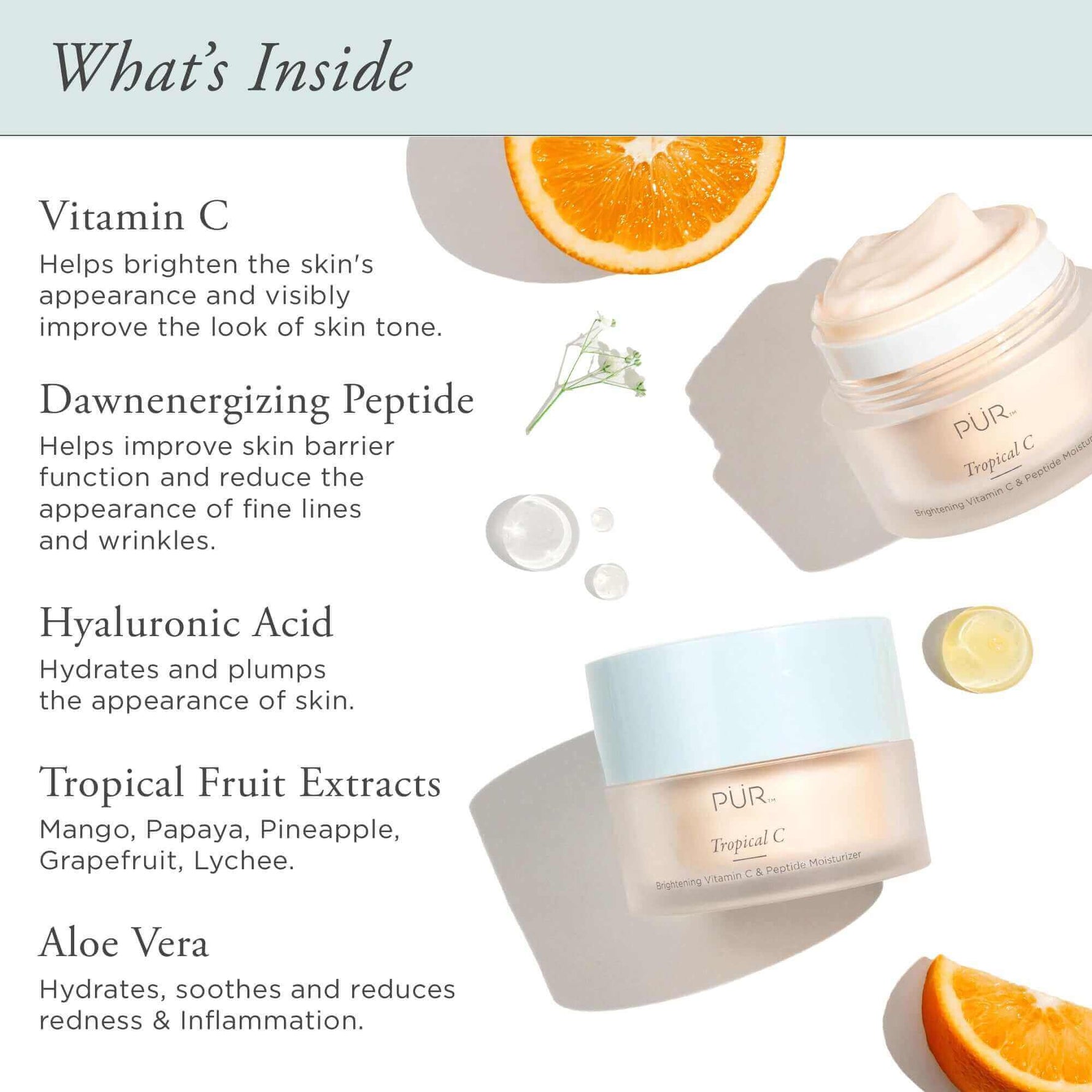 Tropical C Brightening Vitamin C & Peptide Moisturizer - PÜR Beauty